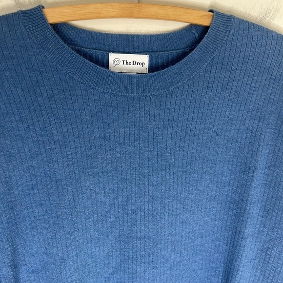 NWT THE DROP Aiko Puff Sleeve Sweater Dress Blue Sapphire Size Small - Picture 7 of 16